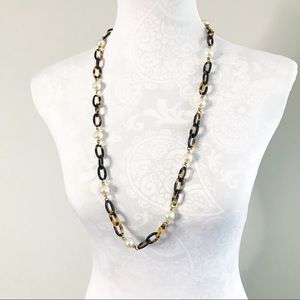 Faux Pearl & Lucite layering necklace